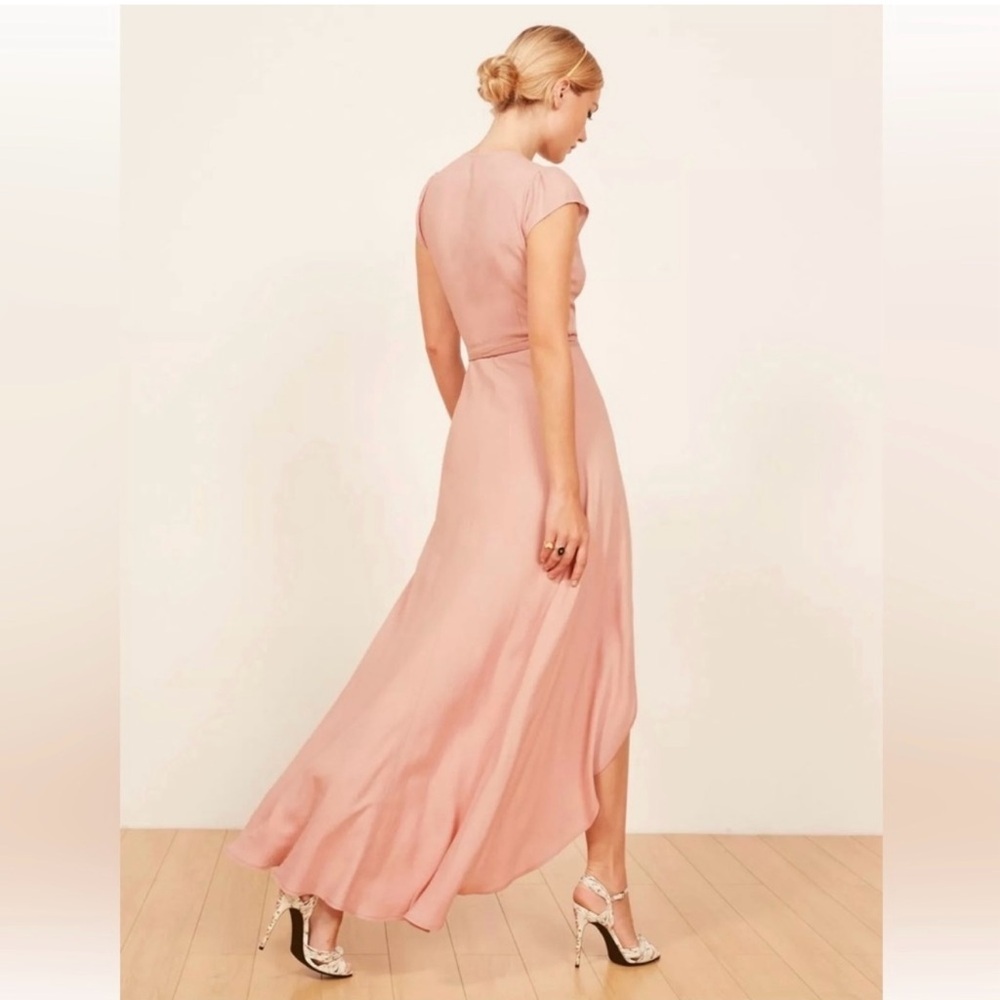 Reformation Blush Pink High-Low Wrap Dress - Picture 2 of 6